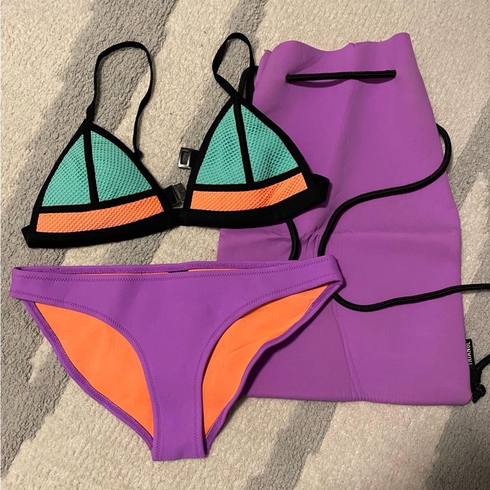 Triangl Bambi Sugar Plum Bikini with Matching Bag
